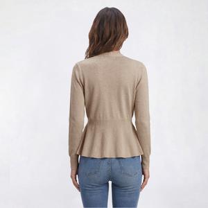 Womens 89th & Madison Long Sleeve Peplum Cardigan alternate view